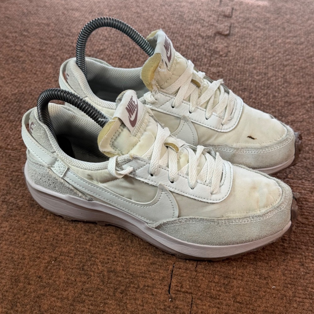 Nike Waffle Debut Women 6.5 Sail White Suede Low Top B+ Sneakers DH9523-106 gym
